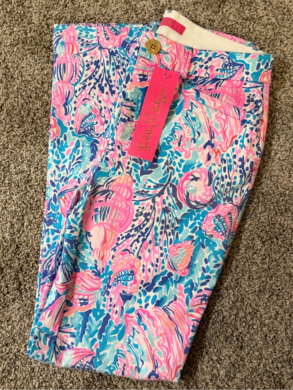 NWT Lilly Pulitzer Kelly Stretch Pant Multi Treasure Trove Size 00